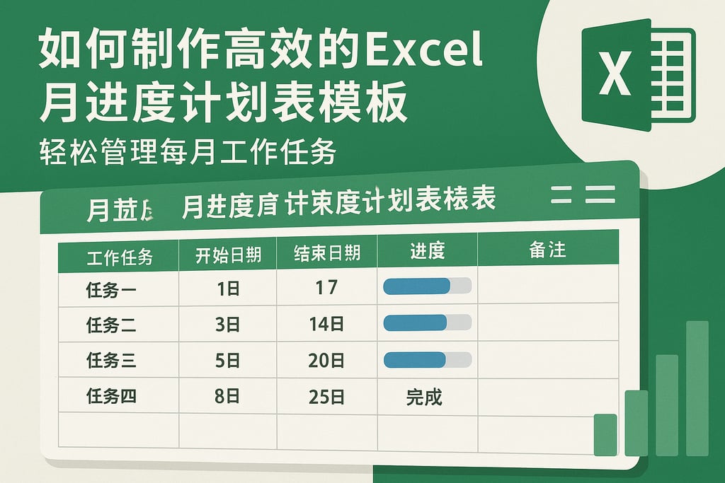 如何制作高效的excel月进度计划表模板，轻松管理每月工作任务