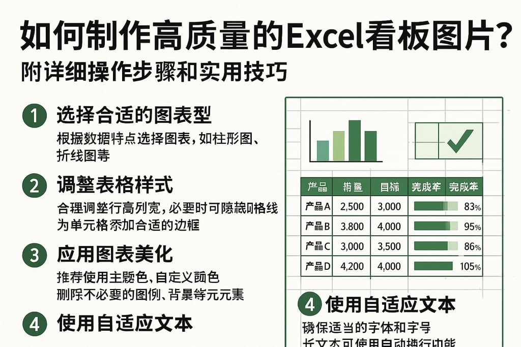 如何制作高质量的excel看板图片？附详细操作步骤和实用技巧
