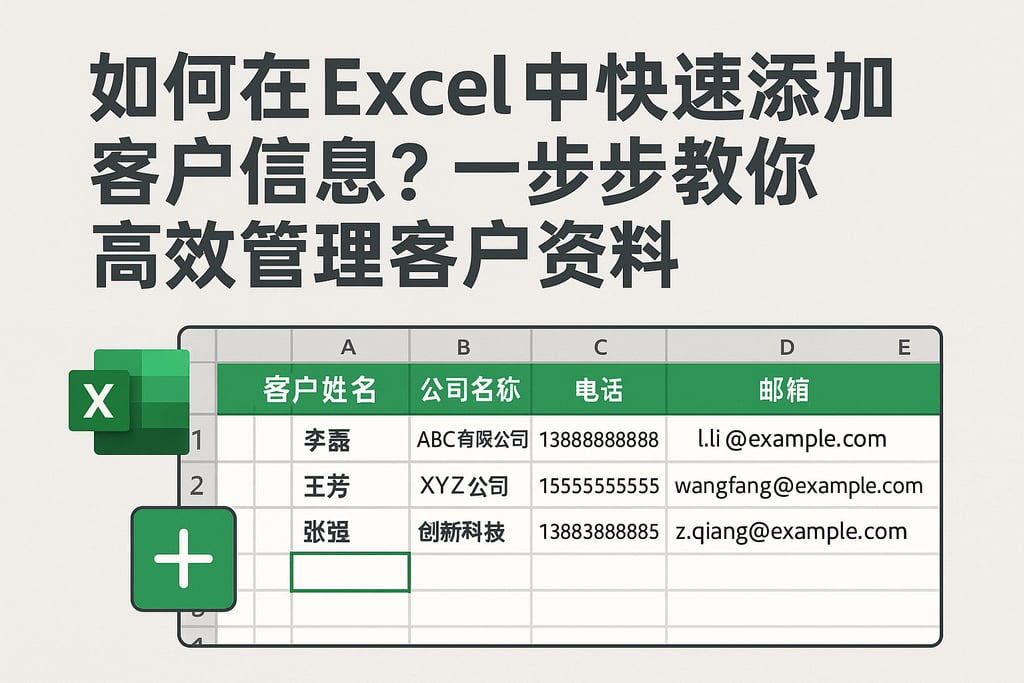 如何在Excel中快速添加客户信息？一步步教你高效管理客户资料