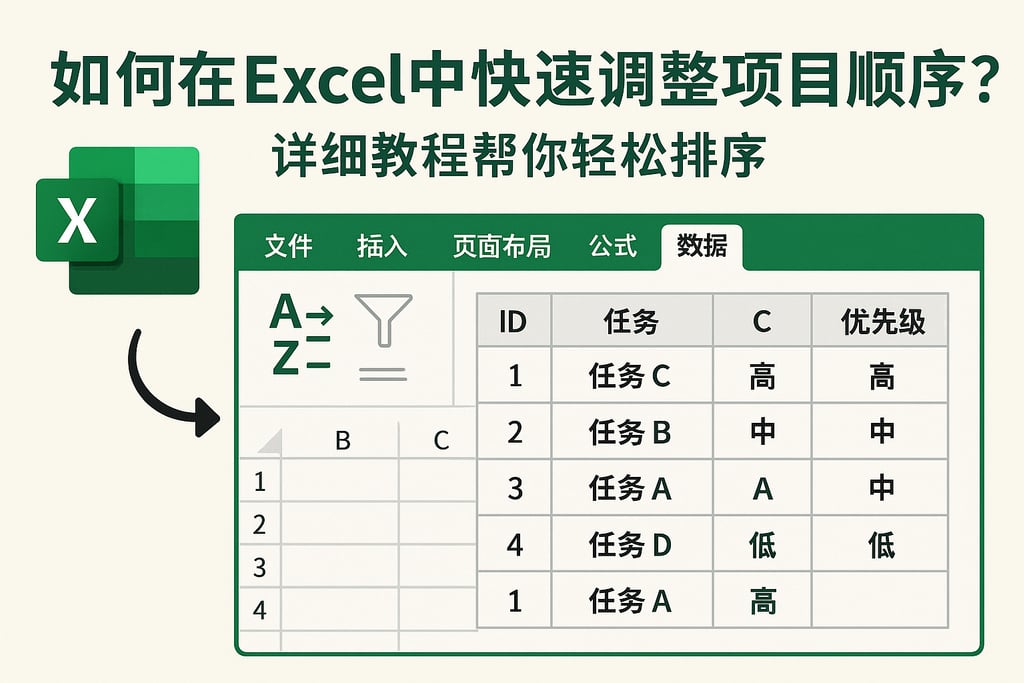 如何在Excel中快速调整项目顺序？详细教程帮你轻松排序