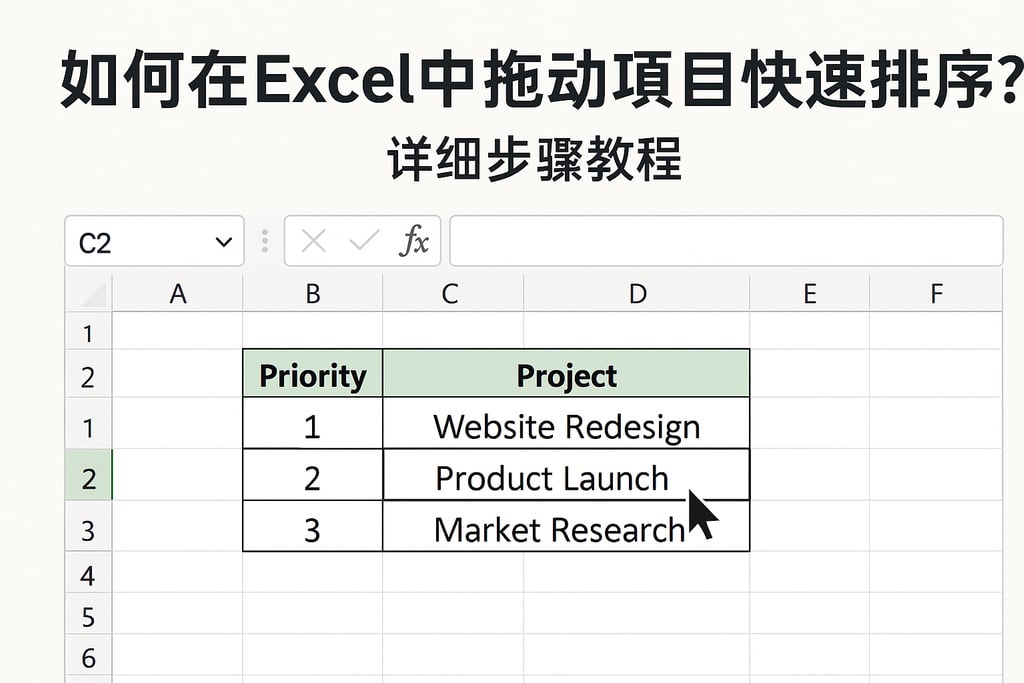 如何在Excel中拖动项目快速排序？详细步骤教程
