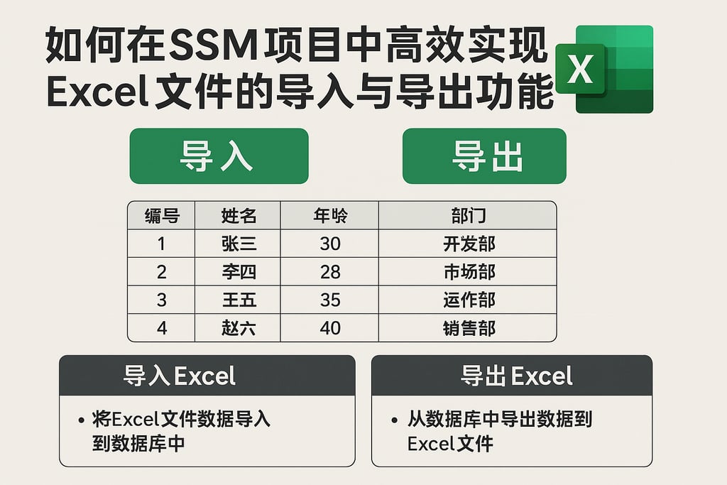 如何在SSM项目中高效实现Excel文件的导入与导出功能？