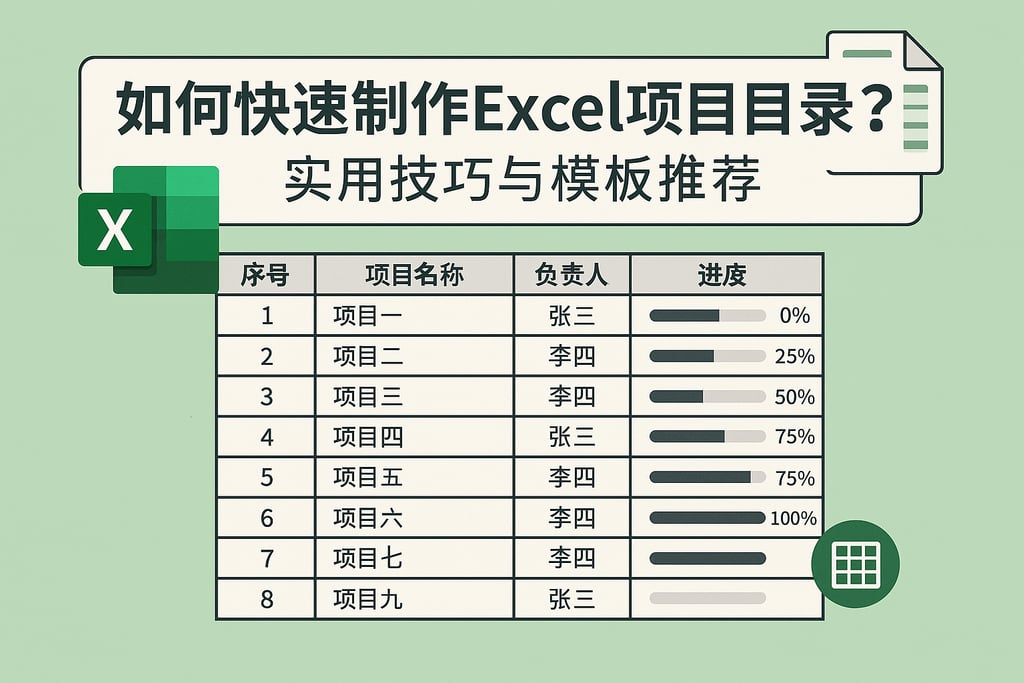 如何快速制作excel项目目录？实用技巧与模板推荐