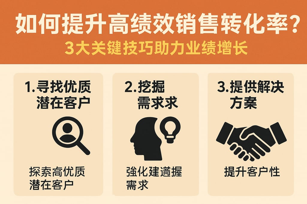 如何提升高绩效销售转化率？3大关键技巧助力业绩增长