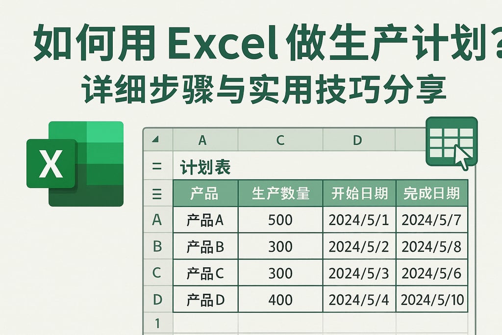 如何用Excel做生产计划？详细步骤与实用技巧分享