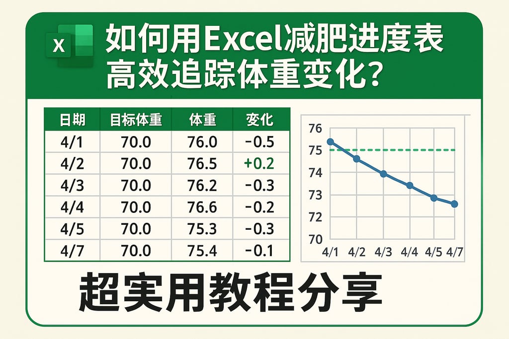 如何用Excel减肥进度表高效追踪体重变化？超实用教程分享