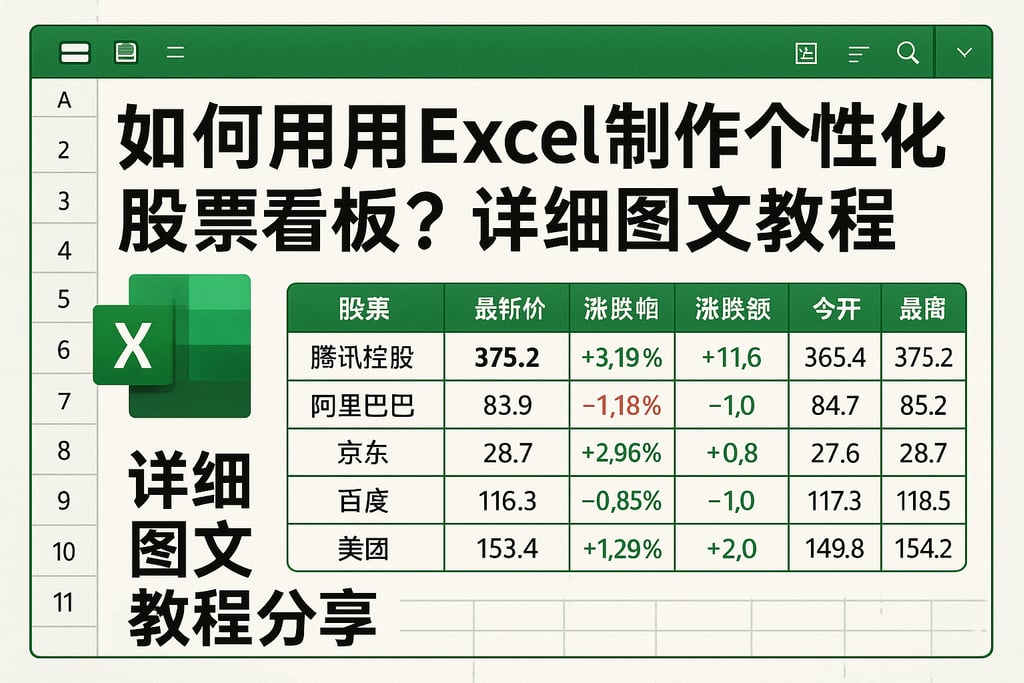 如何用Excel制作个性化股票看板？详细图文教程分享