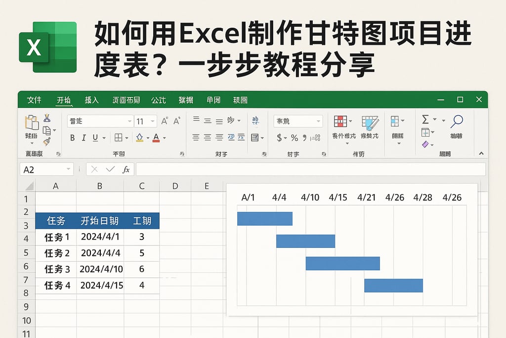 如何用Excel制作甘特图项目进度表？一步步教程分享