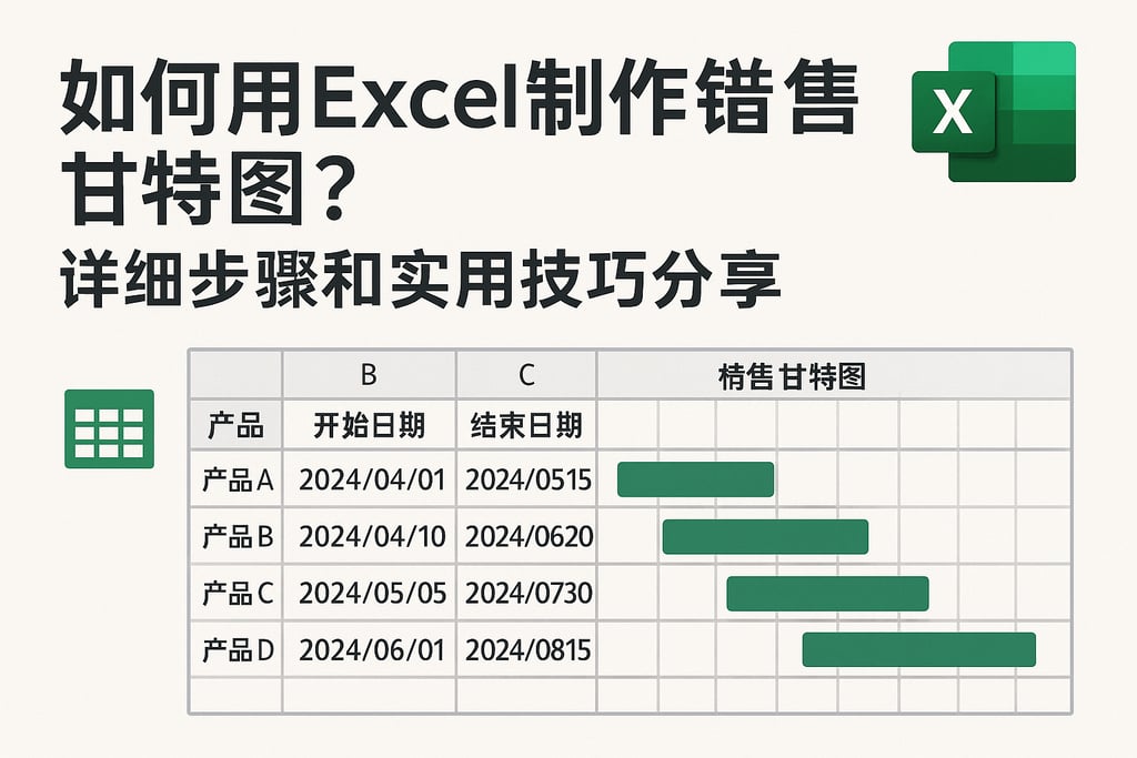 如何用Excel制作销售甘特图？详细步骤和实用技巧分享