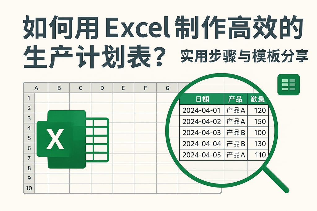 如何用Excel制作高效的生产计划表？实用步骤与模板分享