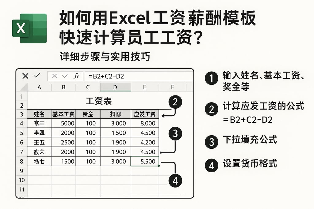 如何用Excel工资薪酬模板快速计算员工工资？详细步骤与实用技巧