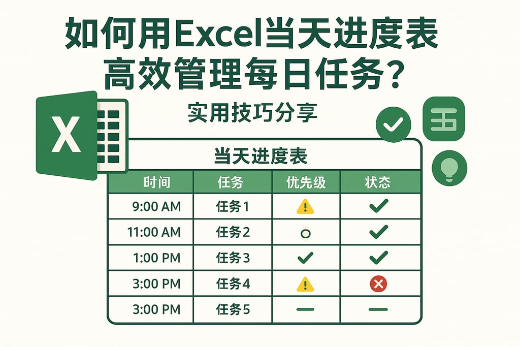 如何用Excel当天进度表高效管理每日任务？实用技巧分享