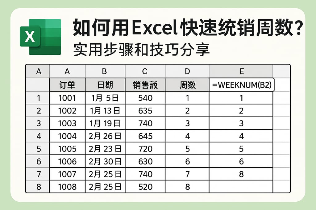 如何用Excel快速统计销售周数？实用步骤和技巧分享