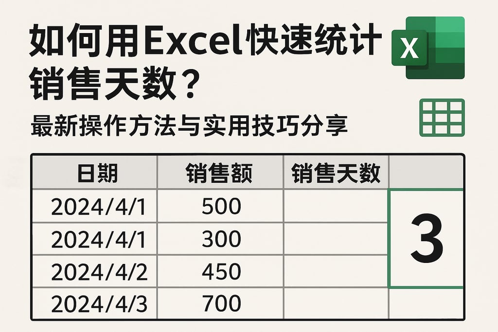 如何用Excel快速统计销售天数？最新操作方法与实用技巧分享