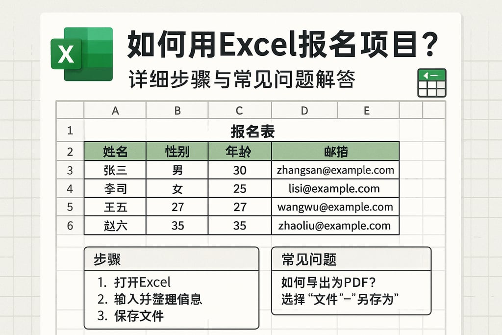 如何用Excel报名项目？详细步骤与常见问题解答
