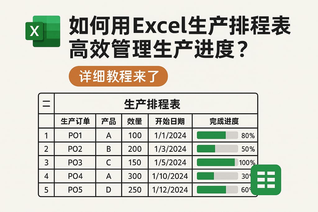 如何用Excel生产排程表高效管理生产进度？详细教程来了