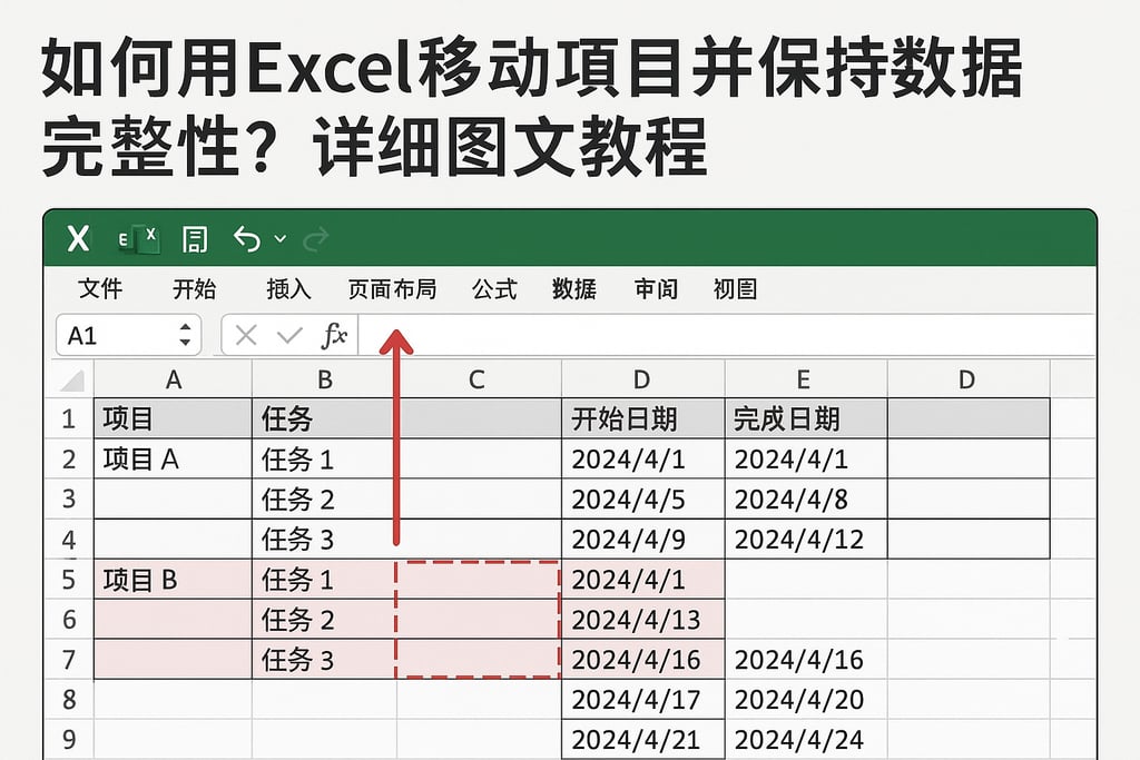 如何用Excel移动项目并保持数据完整性？详细图文教程
