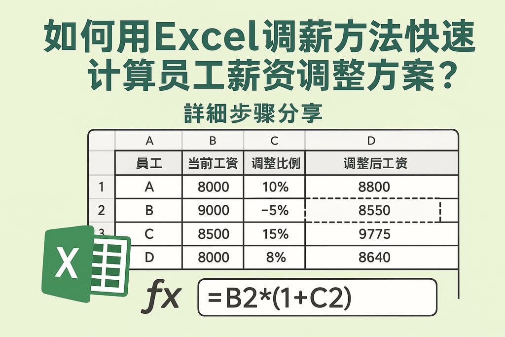 如何用Excel调薪方法快速计算员工薪资调整方案？详细步骤分享