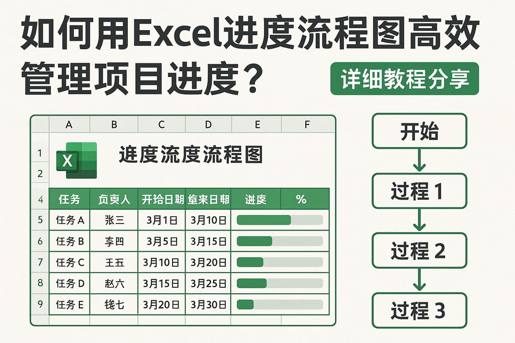 如何用Excel进度流程图高效管理项目进度？详细教程分享