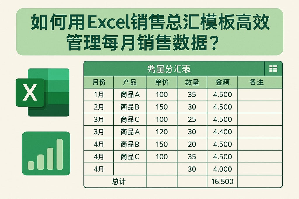 如何用Excel销售总汇模板高效管理每月销售数据？