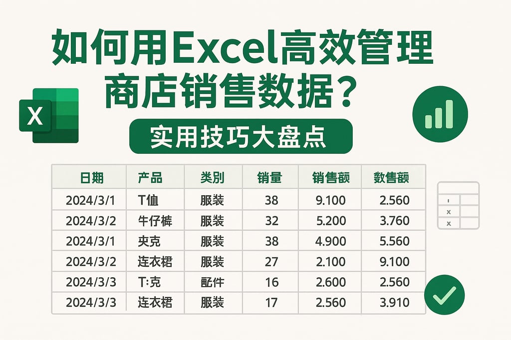 如何用Excel高效管理商店销售数据？实用技巧大盘点