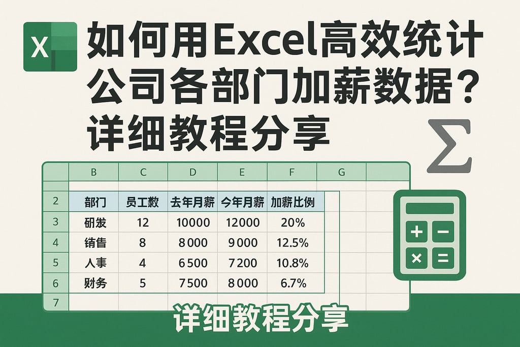 如何用Excel高效统计公司各部门加薪数据？详细教程分享
