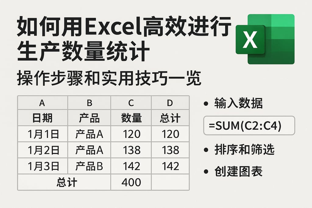 如何用Excel高效进行生产数量统计，操作步骤和实用技巧一览