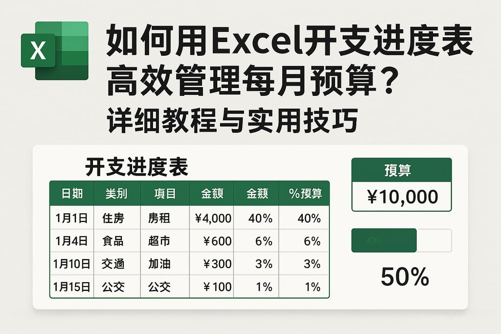 如何用excel开支进度表高效管理每月预算？详细教程与实用技巧