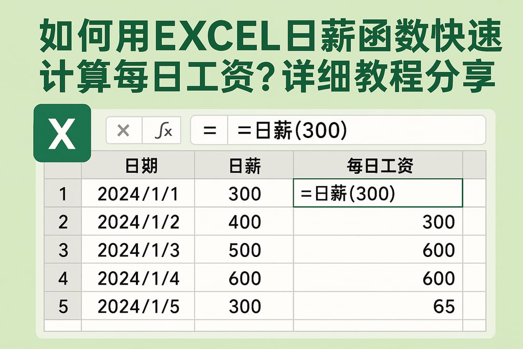 如何用excel日薪函数快速计算每日工资？详细教程分享