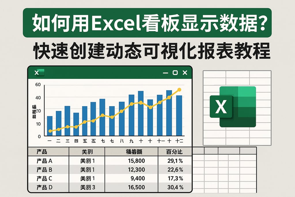 如何用excel看板显示数据？快速创建动态可视化报表教程