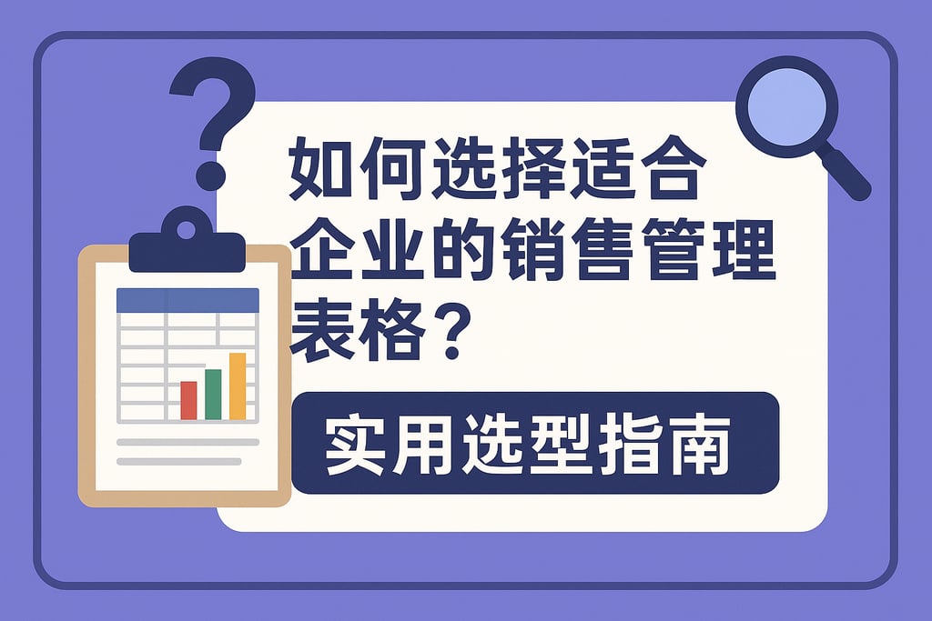 如何选择适合企业的销售管理表格？实用选型指南