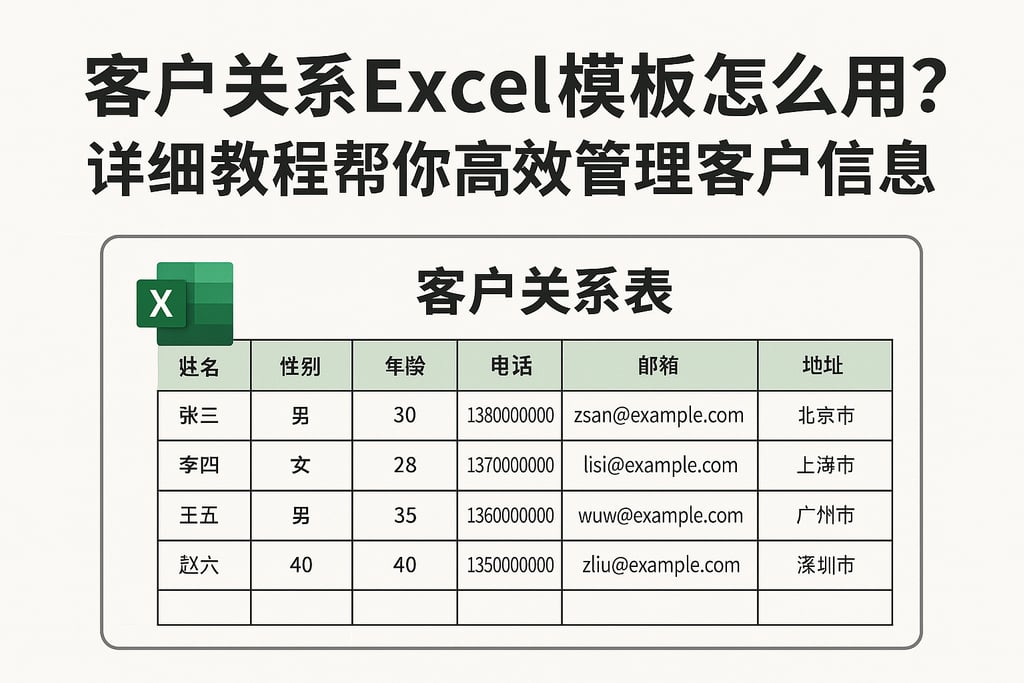 客户关系excel模板怎么用？详细教程帮你高效管理客户信息