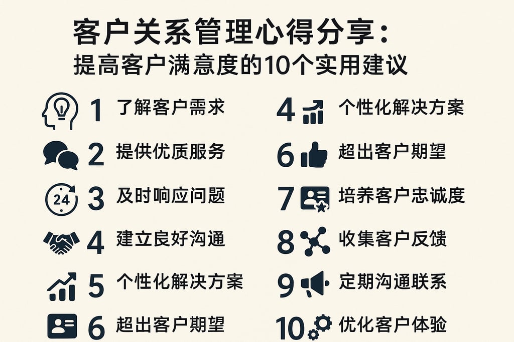 客户关系管理心得分享：提高客户满意度的10个实用建议