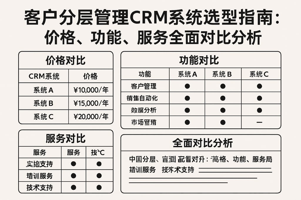 客户分层管理CRM系统选型指南：价格、功能、服务全面对比分析