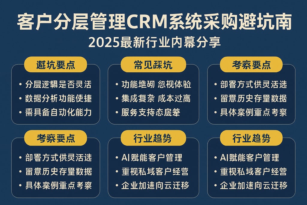 客户分层管理CRM系统采购避坑指南，2025最新行业内幕分享