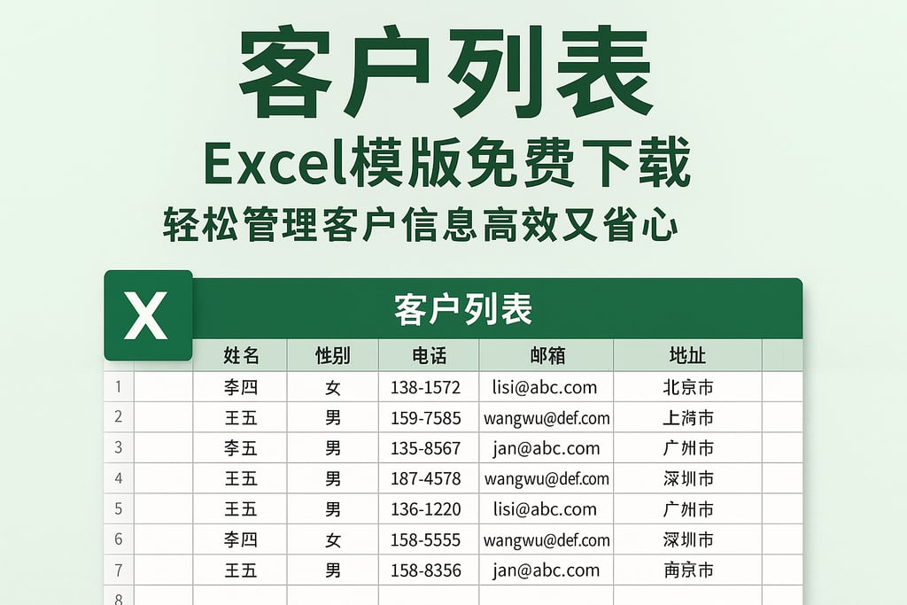 客户列表excel模板免费下载，轻松管理客户信息高效又省心