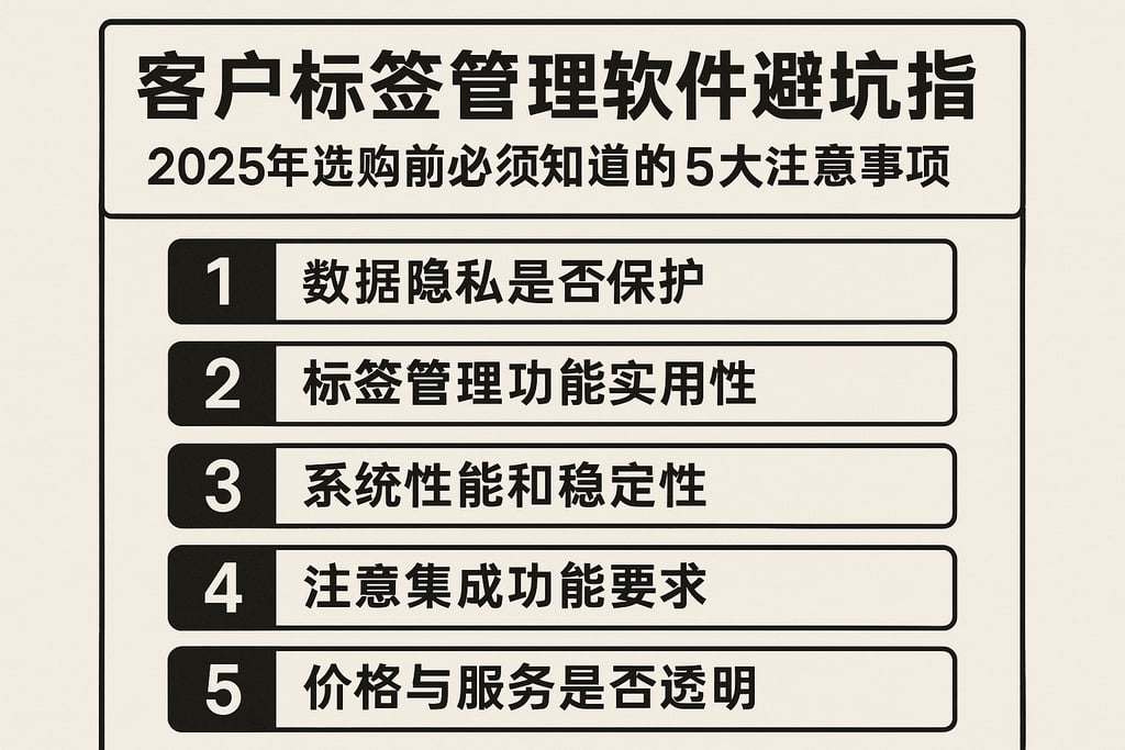客户标签管理软件避坑指南：2025年选购前必须知道的5大注意事项