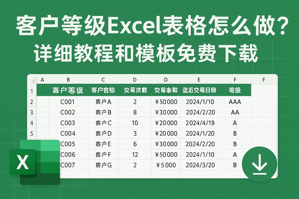 客户等级Excel表格怎么做？详细教程和模板免费下载