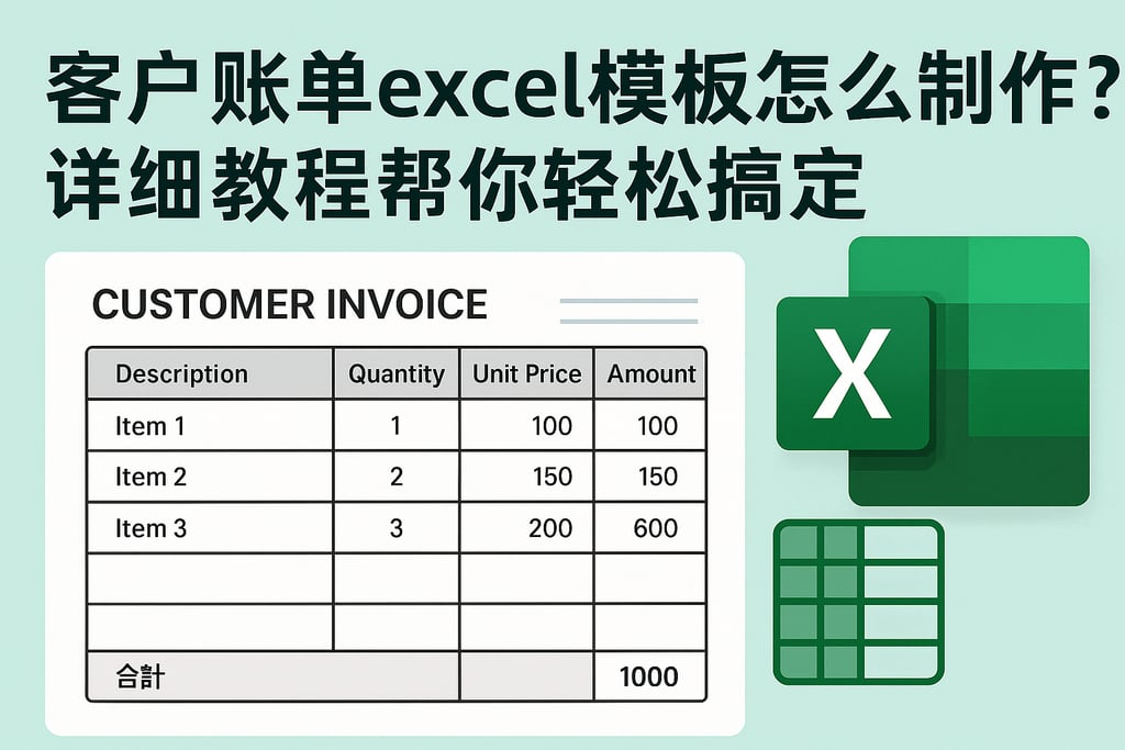 客户账单excel模板怎么制作？详细教程帮你轻松搞定