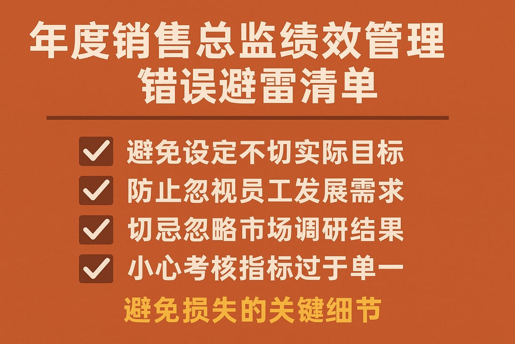 年度销售总监绩效管理错误避雷清单，避免损失的关键细节