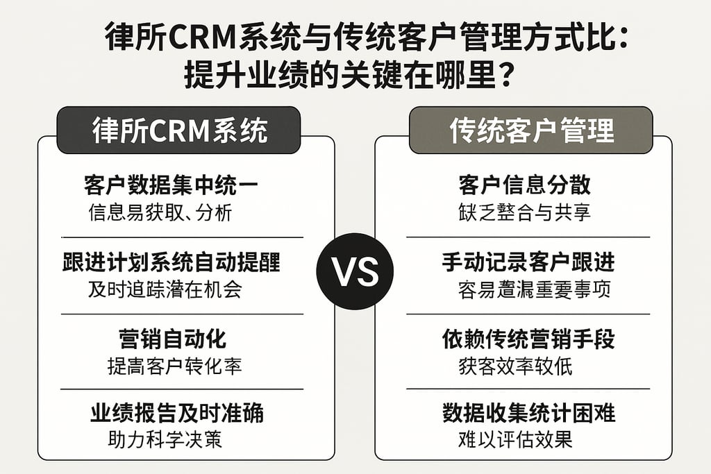 律所CRM系统与传统客户管理方式对比：提升业绩的关键在哪里？