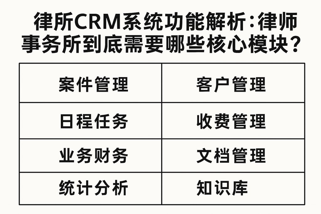 律所CRM系统功能解析：律师事务所到底需要哪些核心模块？