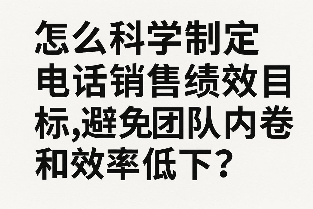 怎么科学制定电话销售绩效目标，避免团队内卷和效率低下？