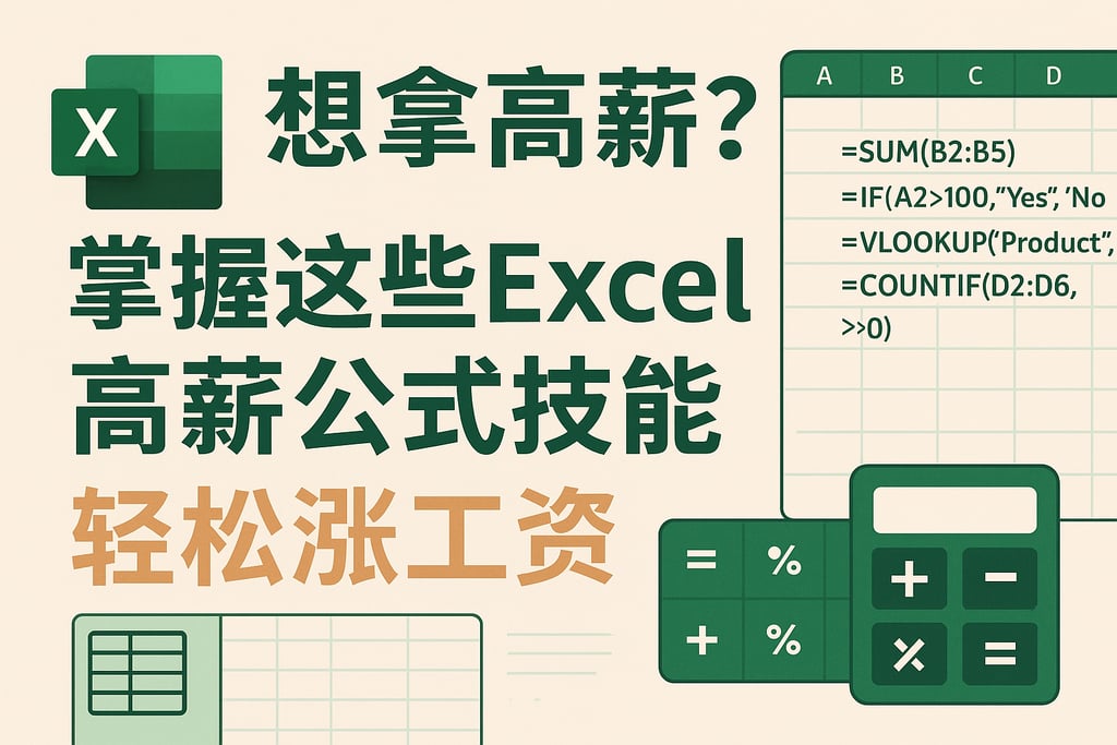 想拿高薪？掌握这些excel高薪公式技能轻松涨工资