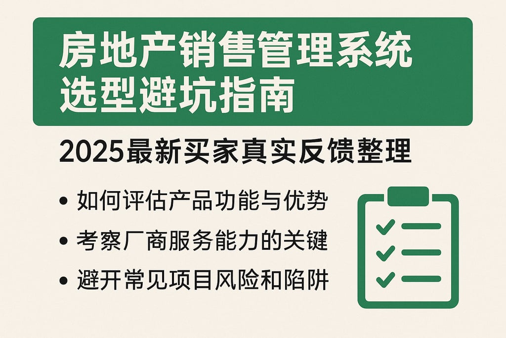 房地产销售管理系统选型避坑指南，2025最新买家真实反馈整理