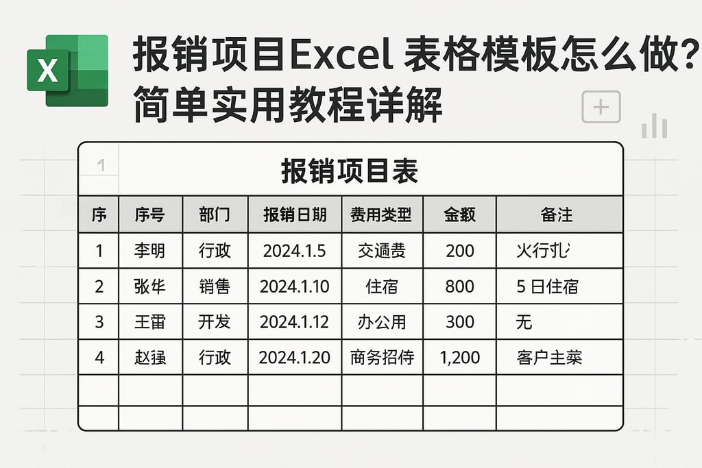 报销项目excel表格模板怎么做？简单实用教程详解