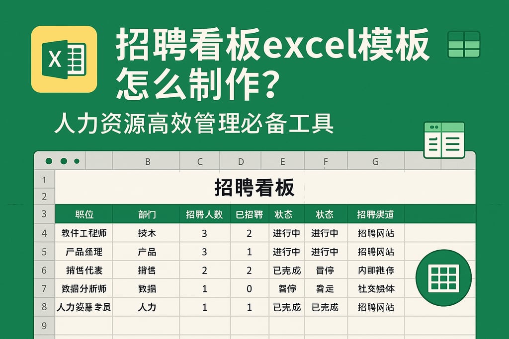 招聘看板excel模板怎么制作？人力资源高效管理必备工具