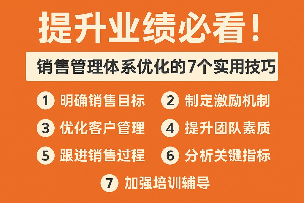 提升业绩必看！销售管理体系优化的7个实用技巧