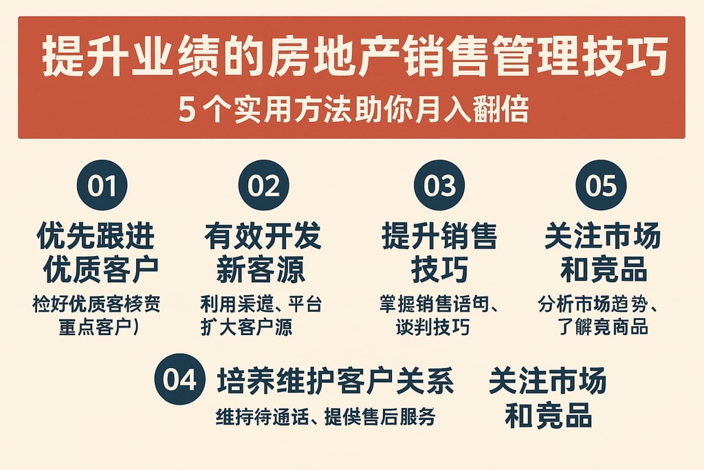 提升业绩的房地产销售管理技巧，5个实用方法助你月入翻倍