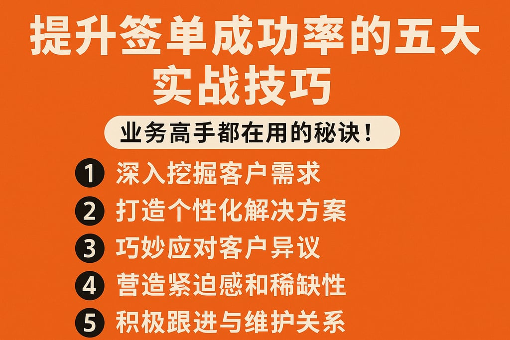 提升签单成功率的五大实战技巧，业务高手都在用的秘诀！